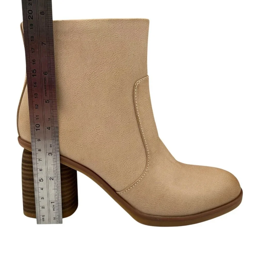 Korks Destiny Women’s Ankle Bootie Size 7.5-9‎ Cream- Beige- Tan Side Zip Boots
